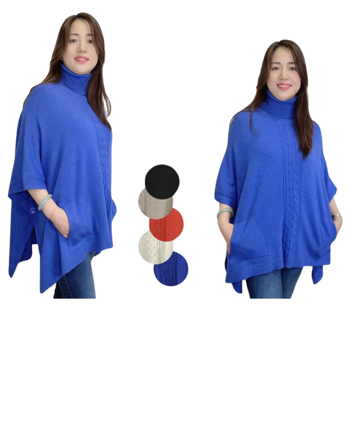 Poncho Lana de Dama x 12 Unds.Talla: S / M - L / XL