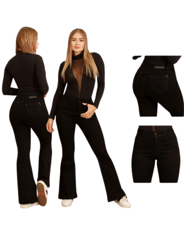 Jeans Flare de Dama Elasticado x 12 Unds.Tallas: 36 a la 46