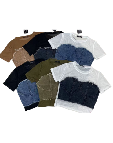 Polera de Algodon con Jeans Lola Colores Surtidos x 12 Unds.Talla: Standar