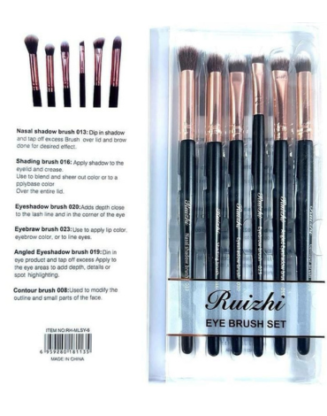 12 Set de Brochas de Maquillaje (1 Set Trae 6 Pcs)