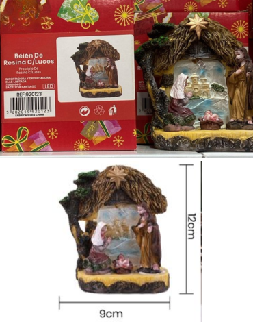 Nacimiento Navideño en Resina con Luz x 4 Unds. Medida: 12 x 9 cm aprox.