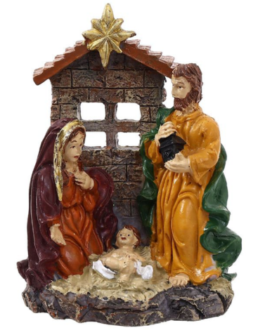 Adorno Nacimiento Navideño en Resina x 4 Unds. Medida: 11.2 x 8 cm aprox.