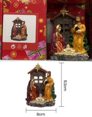 Adorno Nacimiento Navideño en Resina x 4 Unds. Medida: 11.2 x 8 cm aprox.