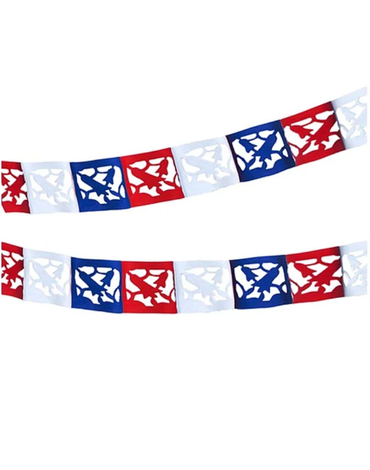 Guirnalda de Papel Fiestas Patrias x 12 Unds. Medidas: 2 Metros aprox.