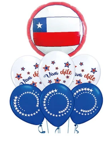 12 Set de Globos de Látex Viva Chile (1 Set Trae: 7 PCS)
