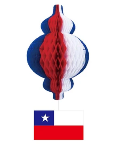 Adorno de Papel Fiestas Patrias x 12 Unds. Medida: 45 cm Aprox.