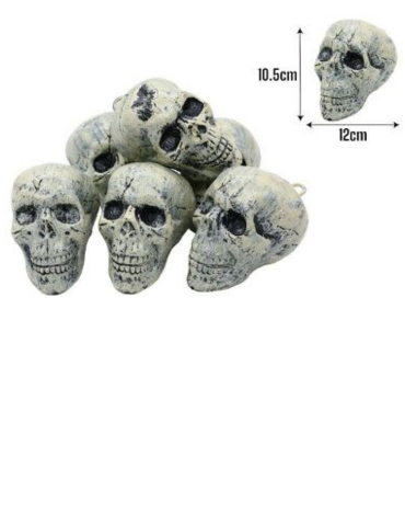 4 Set  de Adorno de Halloween Calaveras 1 Set Trae: 6 PCS).Medida: 10.5 x 12 cm aprox