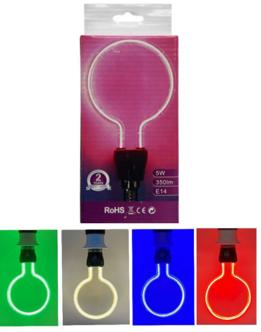 Ampolleta Led 5W - 350Lm Forma de Circulo x 4 Unds.