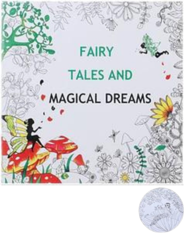 Libro Mándala para Pintar Fairy Tales 96 Pág x 10 Unds. Medidas: 25 x 25 cm aprox