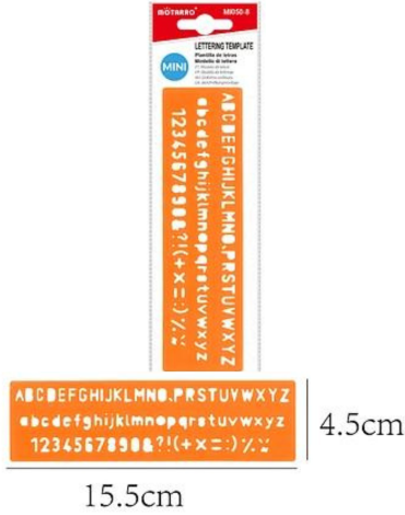 Regla con Letras x 24 Unds. Medida: 15.5 cm aprox.