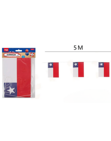 Guirnalda Bandera Fiestas Patrias x 12 Unds. Medidas: 5 metros aprox