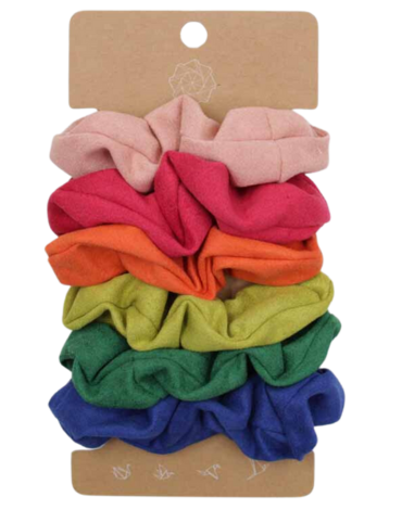 6 Set de Scrunchies Gamuza. Medidas: 10 cm aprox (1 Set Trae 6 PCS)