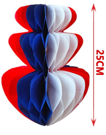 Adorno Colgante Fiestas Patrias Tricolor x 12 Unds. Medida:25 cm aprox.