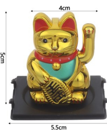 Adorno Gato de la Suerte x 4 Unds.Medida:5 x 4 cm aprox.
