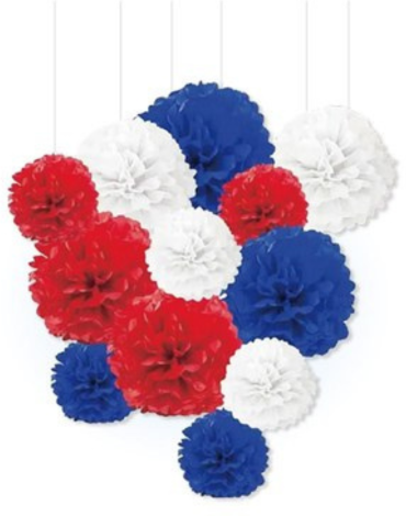4 Set de Adorno Colgante Tricolor (1 Set Trae: 6 PCS) Medida: 20 - 30 cm aprox.