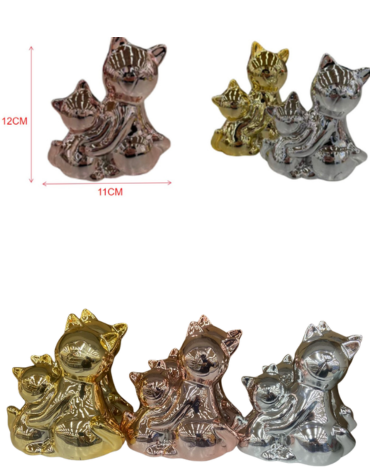 Adorno Decorativa Gatitos Colores Surtidos x 4 Unds.Medida: 12 x 11 cm aprox.