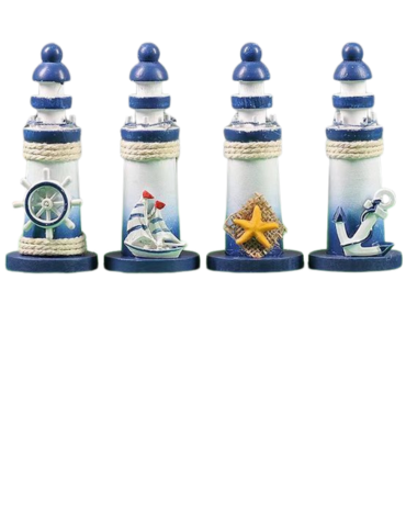 Adorno Faro Océano Modelos Surtidos  x 8 Unds. Medida: 13.5 x 5 cm aprox.