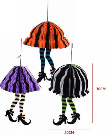 Adorno Halloween Colgante de Papel  x 36 Unds.Medida: 30 x 20 cm aprox.