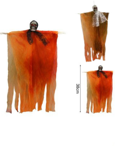 Adorno Halloween Fantasma Ojos Rubi x 6 Unds.Medida : 38 cm aprox.