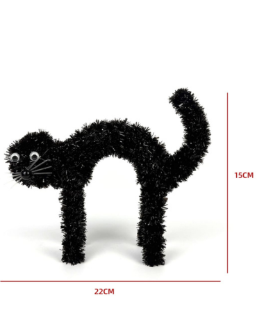 Adorno Halloween Gato Negro x 6 Unds.Medida: 22 x 15 cm aprox.
