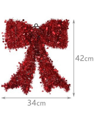 Adorno Lazo de Navidad x 6 Unds. Medida: 42 x 34 cm aprox.