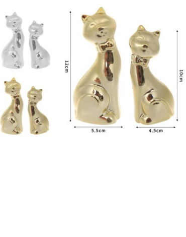 Adorno de Gato Decorativa  x 6 Unds.Medida: 12 x 5.5 cm aprox.