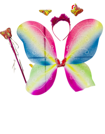 12 Set de Alas Multicolor Mariposas.(1 Set Trae: 3 PCS)