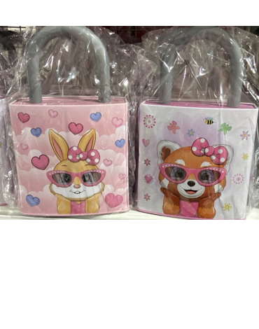 Alcancía Metálica Candado Infantil x 6 Unds. Medida: 15 x 12 cm aprox.