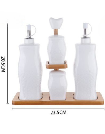 4 Set  de Alcuza de Cerámica. Medida: 20.5 x 23.5 cm aprox(1 Set Trae: 4 PCS)