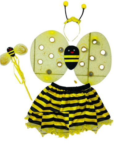 6 Set Disfraz de Tutu Abeja para Niñas Abeja Grande(1 Set Trae: 3  PCS)