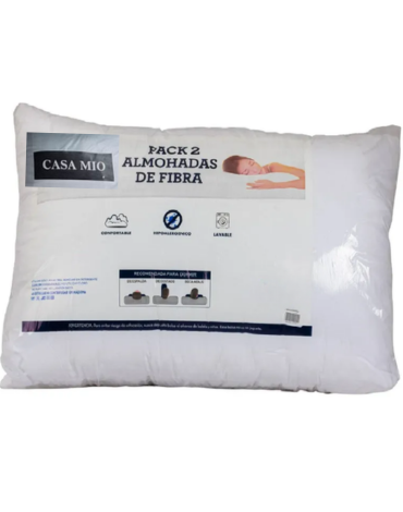4 Set de Almohadas de Fibra  (1 Set Trae:  2 PCS) Medida: 70 x 50 cm aprox.