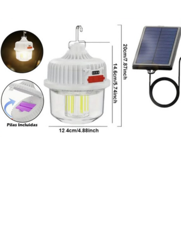 Ampolleta Solar Multifuncional Recargable 120W  V60 x 4 Unds.