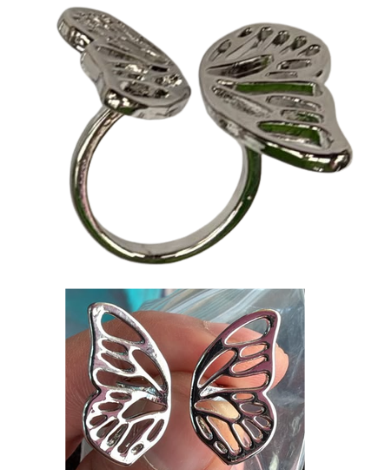 Anillos Pasa Pañuelos Mariposa x 12 Unds. Medida: 2.5 x 2 x 2 cm aprox.