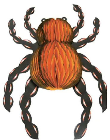 Araña Colgante Halloween x 6 Unds.Medida: 23 x 34 cm aprox.