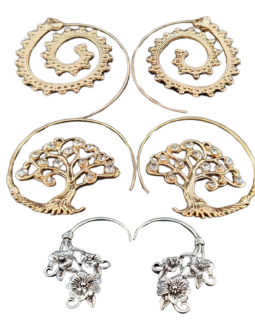 3 Set de Aros de Bohemios (1 Set Trae 12 Pares)