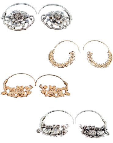 3 Set de Aros de Bohemios (1 Set Trae 12 Pares)