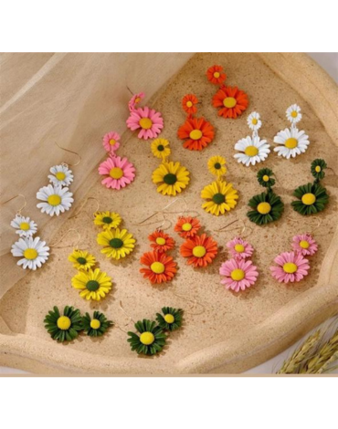 3 Set de Aros de Girasoles (1 Set Trae 12 Pares)