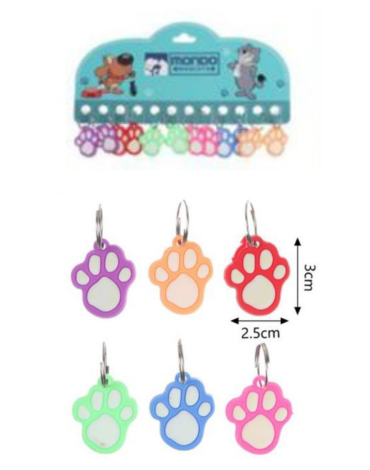 6 Set de Placas con Forma de Patita. Medidas: 2.5 x 3 cm aprox. (1 Set Trae 12 PCS)
