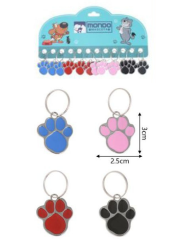 12 Set de Placas con Forma de Patita. Medidas: 2.5 x 3 cm aprox. (1 Set Trae 12 PCS)