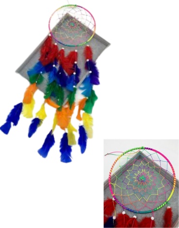 Atrapa Sueños Multicolor Colores Surtidos x 4 Unds.Medida: 15 cm aprox.