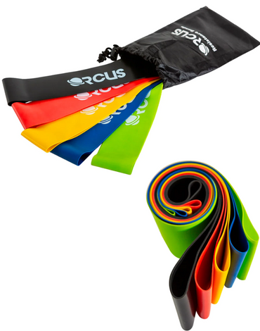 4 Set Bandas Elásticas Loop Circulares Colores Surtidos (1 Set Trae: 5 PCS) Medidas: 5 x 30 cm aprox