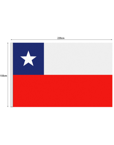 Bandera de Chile con Chupón x 12 Unds. Medida: 150 x 220 cm aprox.
