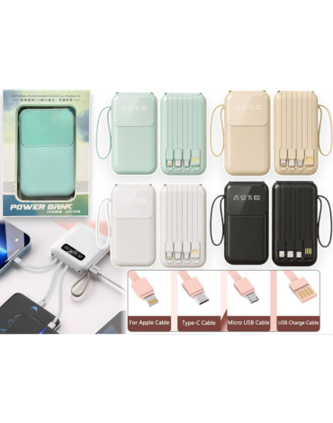 Cargador Portátil Power Bank Colores Surtidos x 4 Unds.