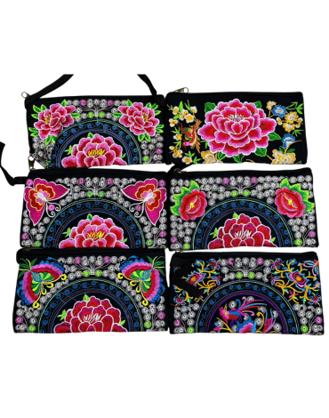 Monedero Bordado Colores Surtidos x 12 Unds.