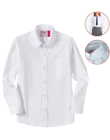 Blusa Escolar de Mujer Color Blanco x 12 Unds. Talla: S a XXXL