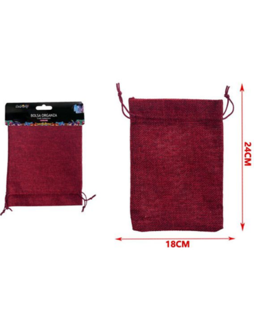 12 Set Bolsa de Lino Color Burdeo (1 Set Trae 2 PCS) Medida: 18 x 24 cm aprox.