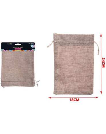 12 Set Bolsa de Lino Color Café Claro (1 Set Trae 2 PCS) Medida: 18 x 24 cm aprox.