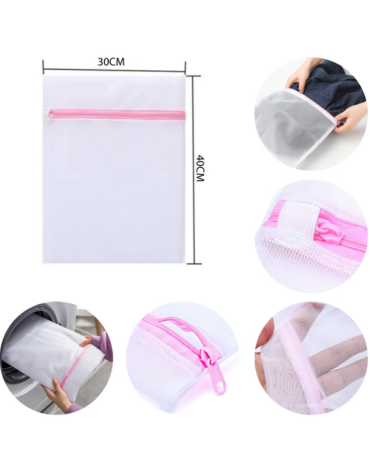 Bolsa Tipo Malla para Lavado de Ropa x 12 Unds. Medida: 30 x 40 cm aprox.