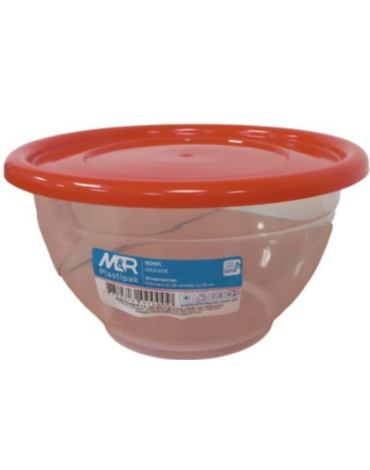Bowl Plástico con Tapa x 12 Unds. Medida: 2000 ml aprox.