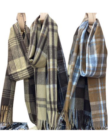 Bufanda Cashmere Lanilla Escoses  Colores Surtidos x 12 Unds.